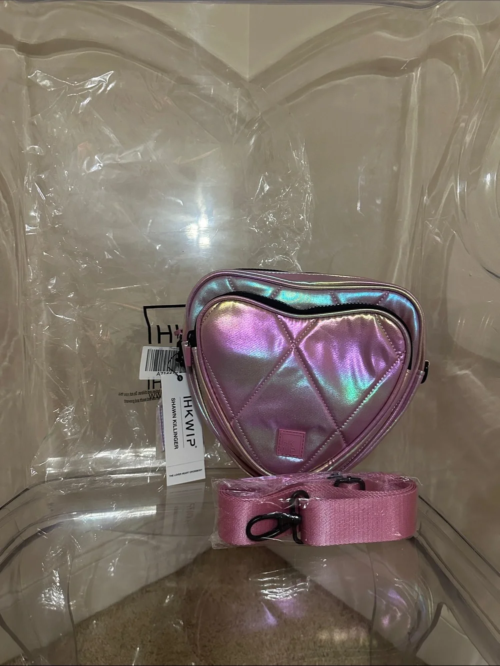 NWT IHKWIP Shawn Killinger Lover Quilted Heart Crossbody bag